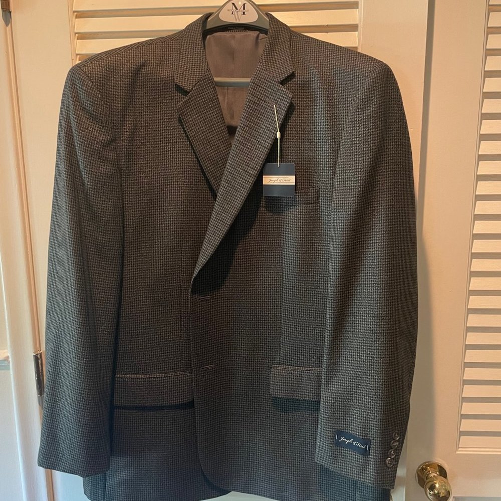Men's NEW Gray/Black Houndstooth Blazer